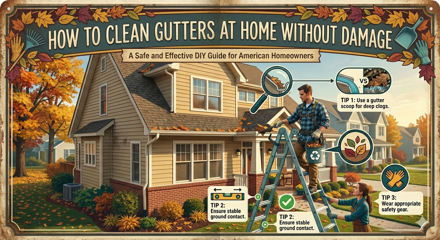 How to Clean Roof Gutters at Home | Safe DIY Gutter Cleaning Guide